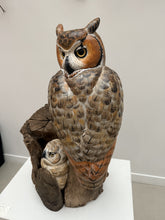 Load image into Gallery viewer, Great Horned Owl and Owlet.